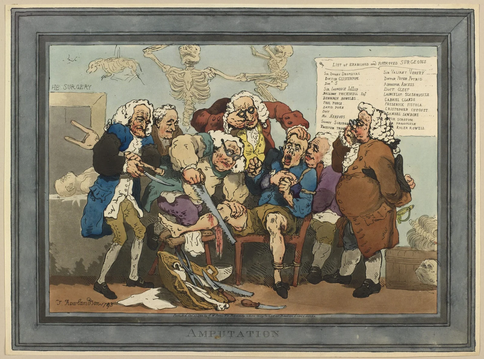 An old fashioned cartoon or Doctors and Surgeons having a heated discussion
