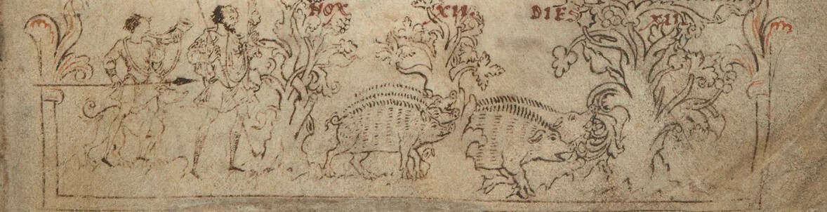 Image from the month of September, from an Anglo-Saxon, 11th century calendar