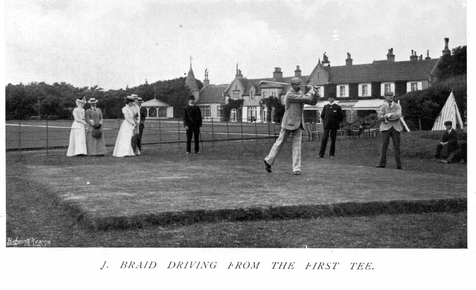 J. Braid driving from the first tee